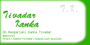 tivadar kanka business card